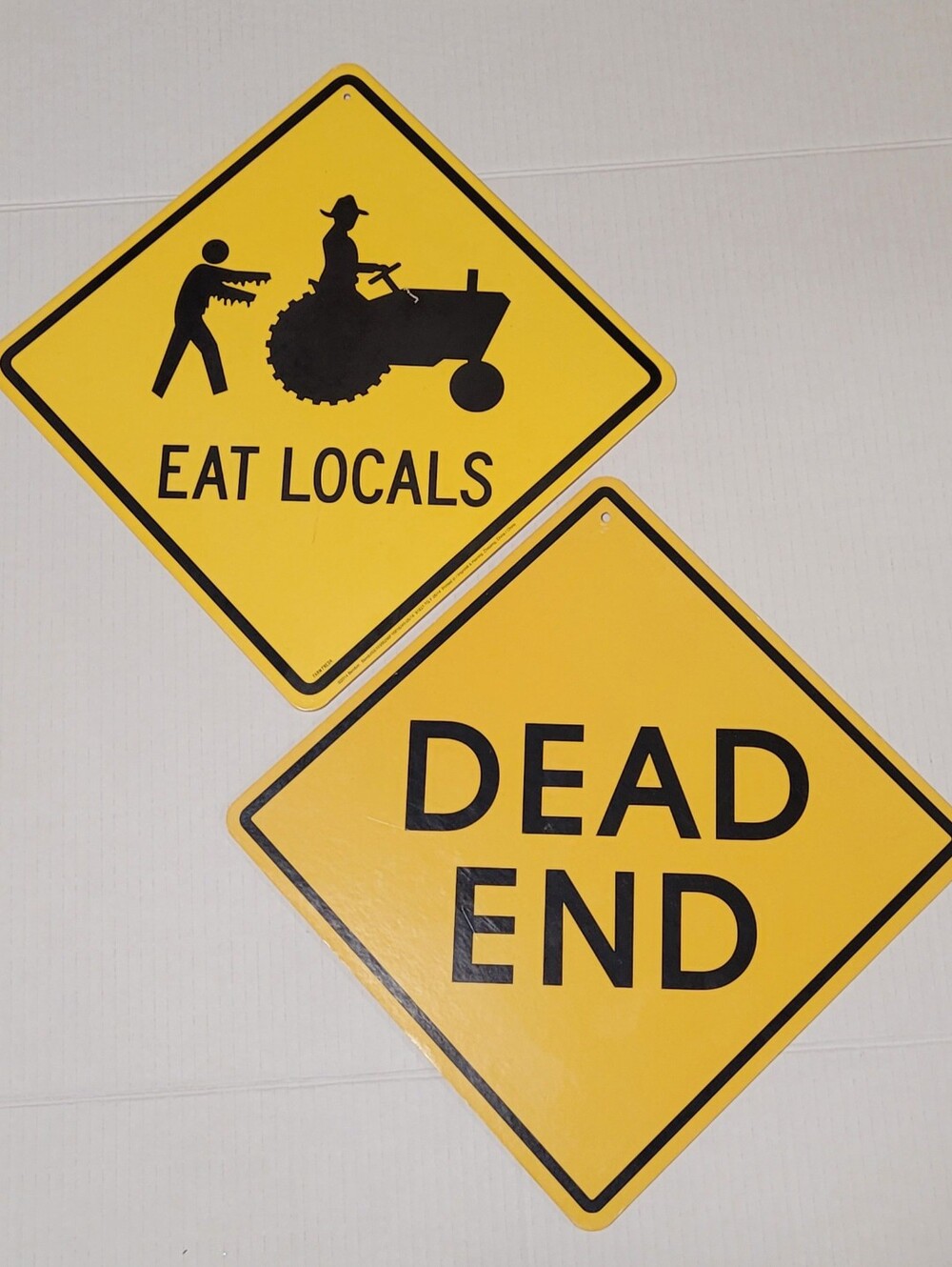 2pc Reversible Sign Set ~ Halloween Gothic Decor Wall Art 🕸🦇💀👻